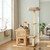 Solid Rubber Wood Cat Tree with Condo and Padded Top Perch - view 10
