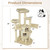 Rubber Wood Cat Tower with 3-Story Condo and Wide Top Perch - view 5