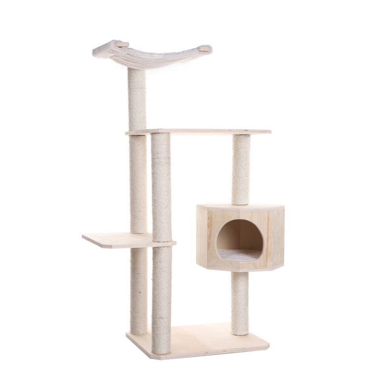 Cat's Dream Premium Scots Pine 54-Inch Cat Tree with Three Levels, Perch, Condo