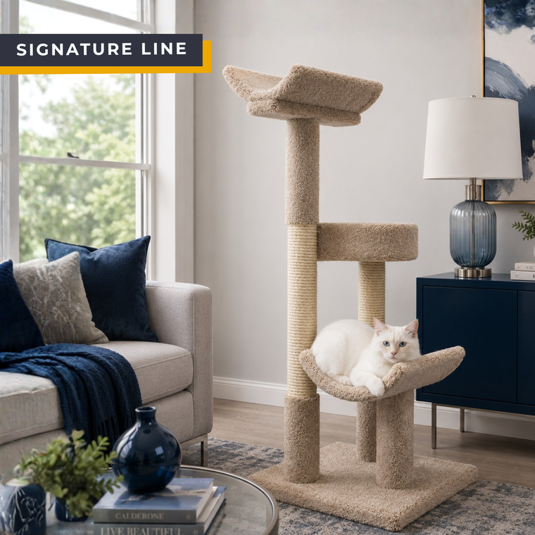 Cat's Choice Sturdy Wood Double Scratching Post Cat Tower
