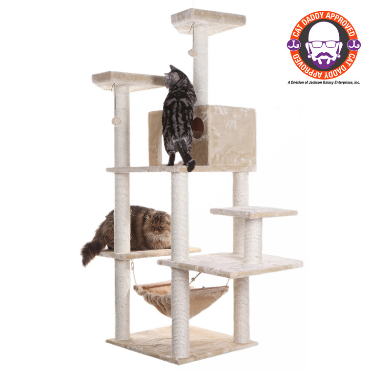 Classic 72" Cat Tower With Condo, Hammock and Lounge Perches  A7202