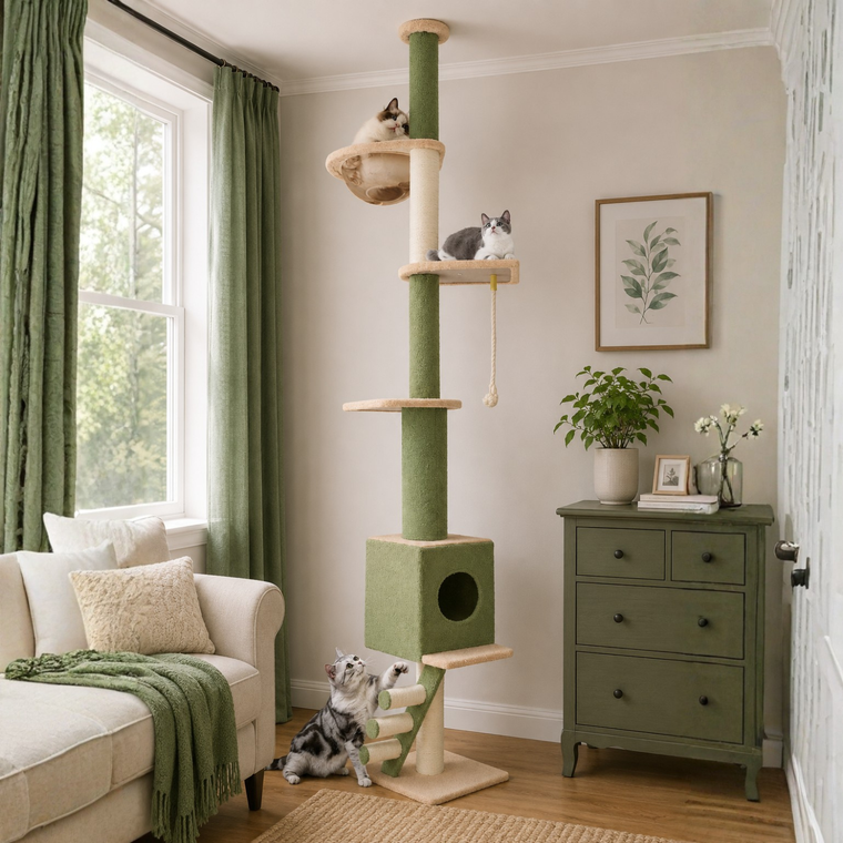 Floor to Ceiling Cat Tower Space Capsule - view 2