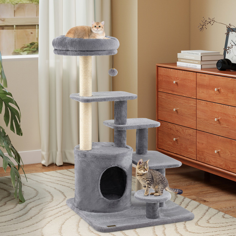 40" Cat Tower with Condo and Dangling Jingle Ball - view 2
