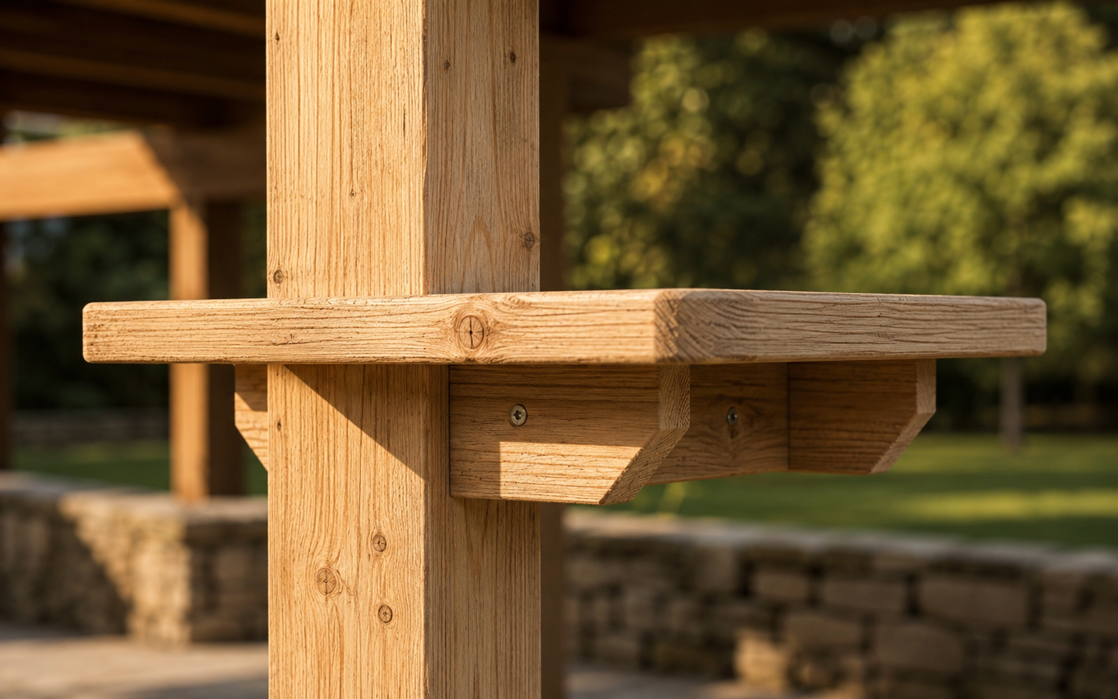 Weather-resistant cedar joinery on an outdoor cat gym