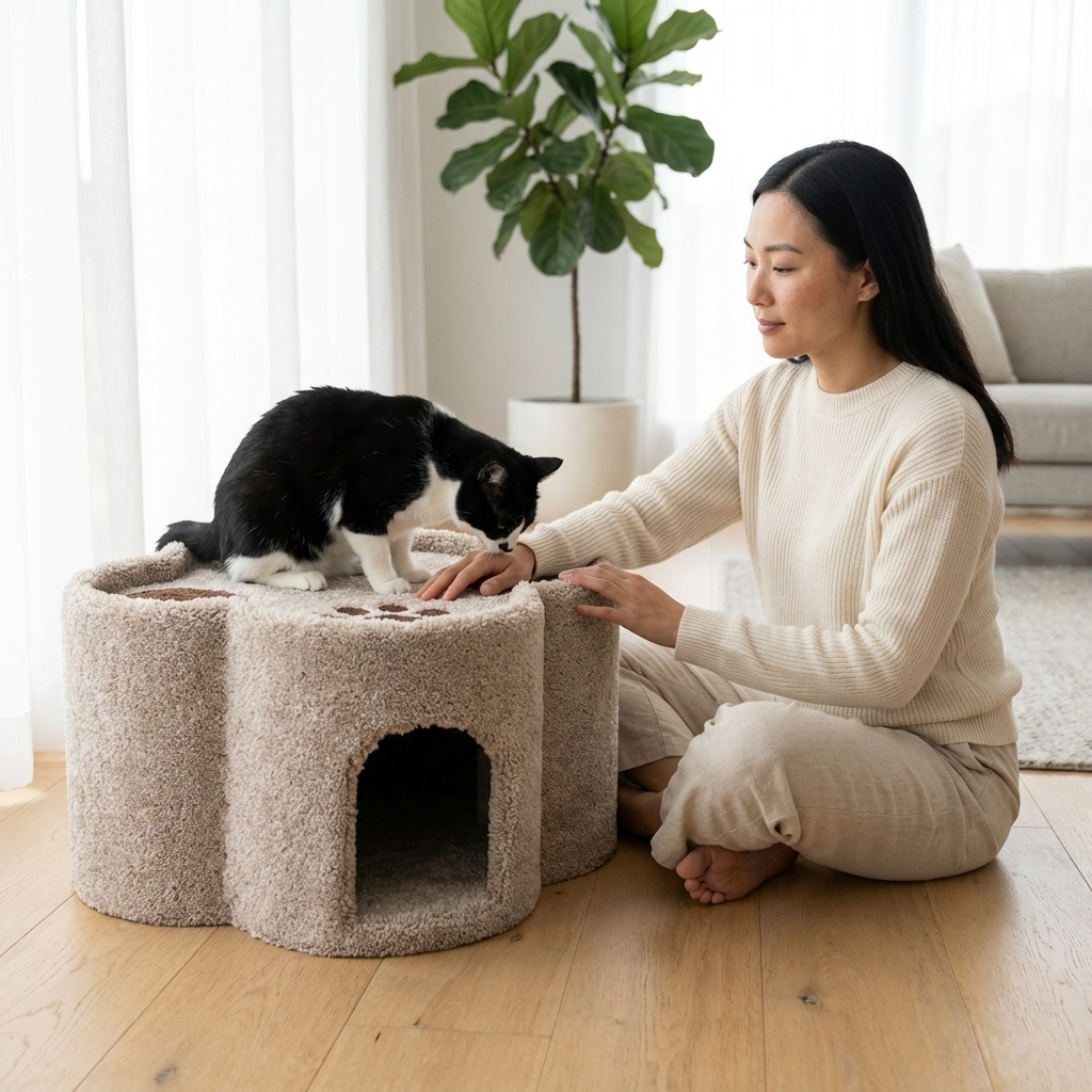 Cat's Choice Paw Print Cat Condo House