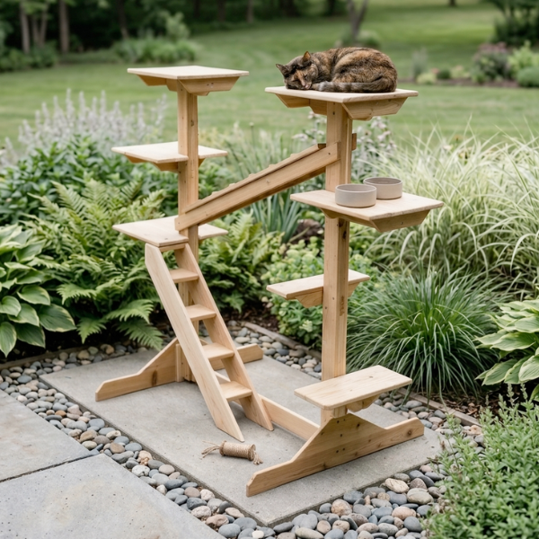 Outdoor (or Indoor) Cedar Cat Gym