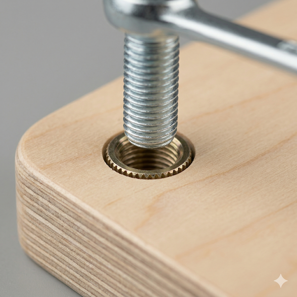 Heavy-duty zinc bolts and metal inserts for maximum structural stability