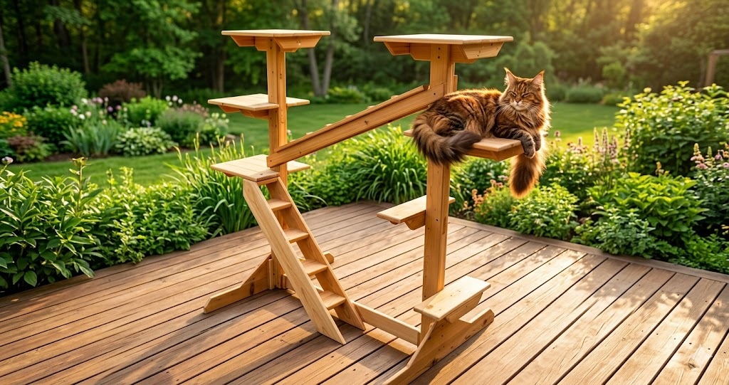 Solid Cedar Cat Gym Hero