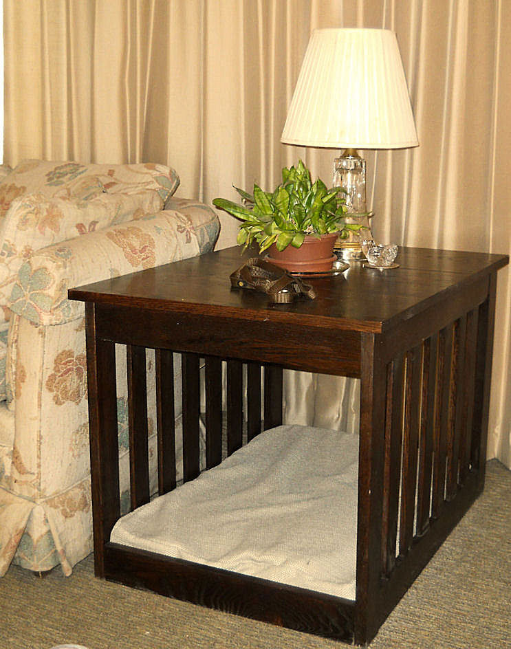 Solid Hardwood Pet Bed End Table Small/Medium Pet Bed/Oak - Bing Cherry
