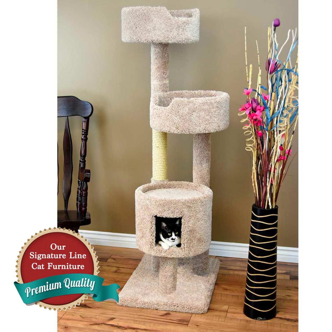 Cat's Choice 64 Inch Cozy Tub Cat Gym NO added sisal/Beige