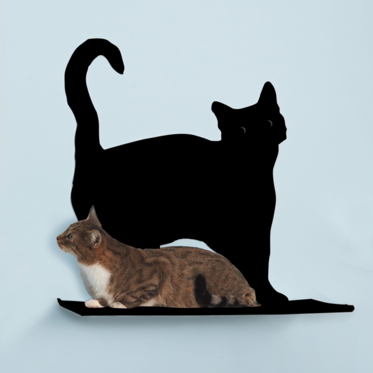 Cat Silhouette Cat Shelf - Prance Off White