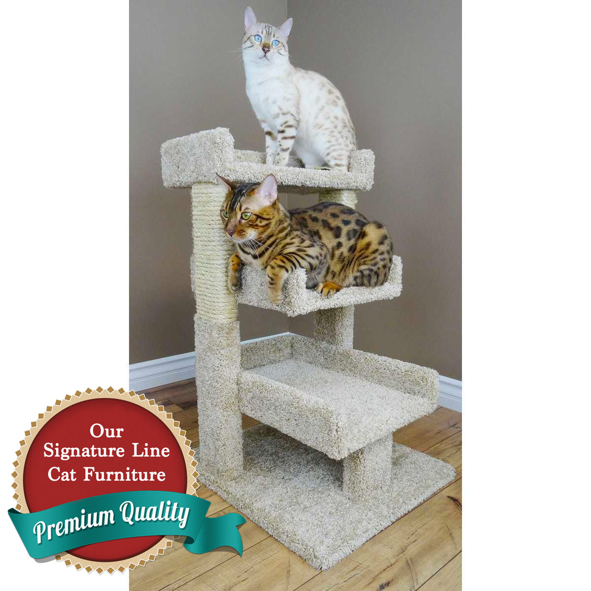 Cat's Choice 32 Inch Multi Level Cat Perch ADD all posts in sisal/Beige