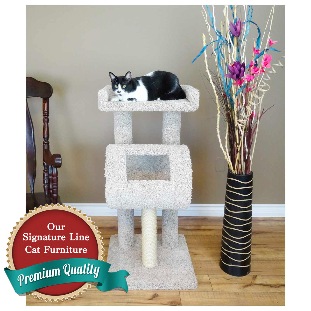Cat's Choice 42 Inch Tunnel Sleeper Cat Tree ADD all posts in sisal/Beige