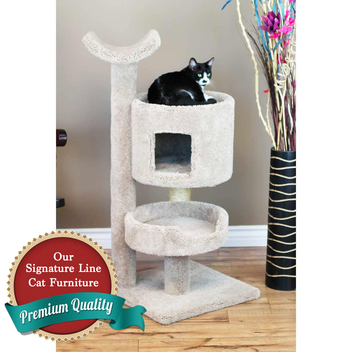 Cat's Choice 44 Inch Bungalow Cat Tree Beige