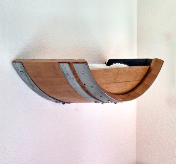 Wine Barrel Cat Wall Bed