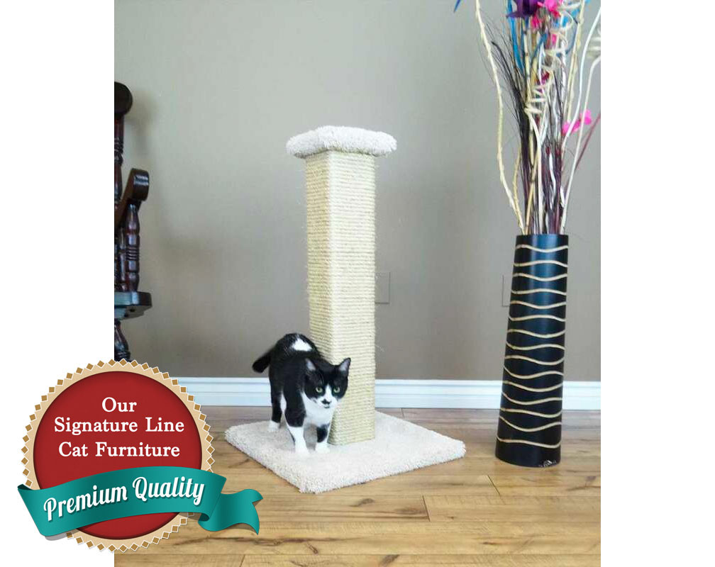 Cat's Choice 32 inch Wooden Scratching Post Beige