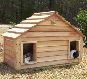 Cedar Duplex Cat House