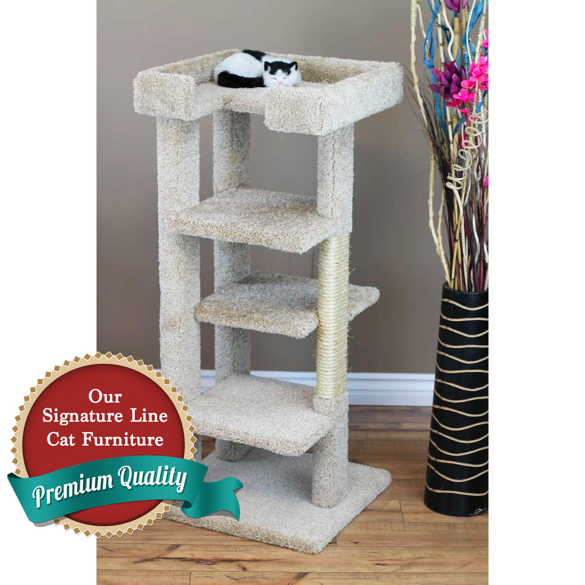 Cat's Choice 46 inch Quad Level Cat Tree ADD all posts in sisal/Beige