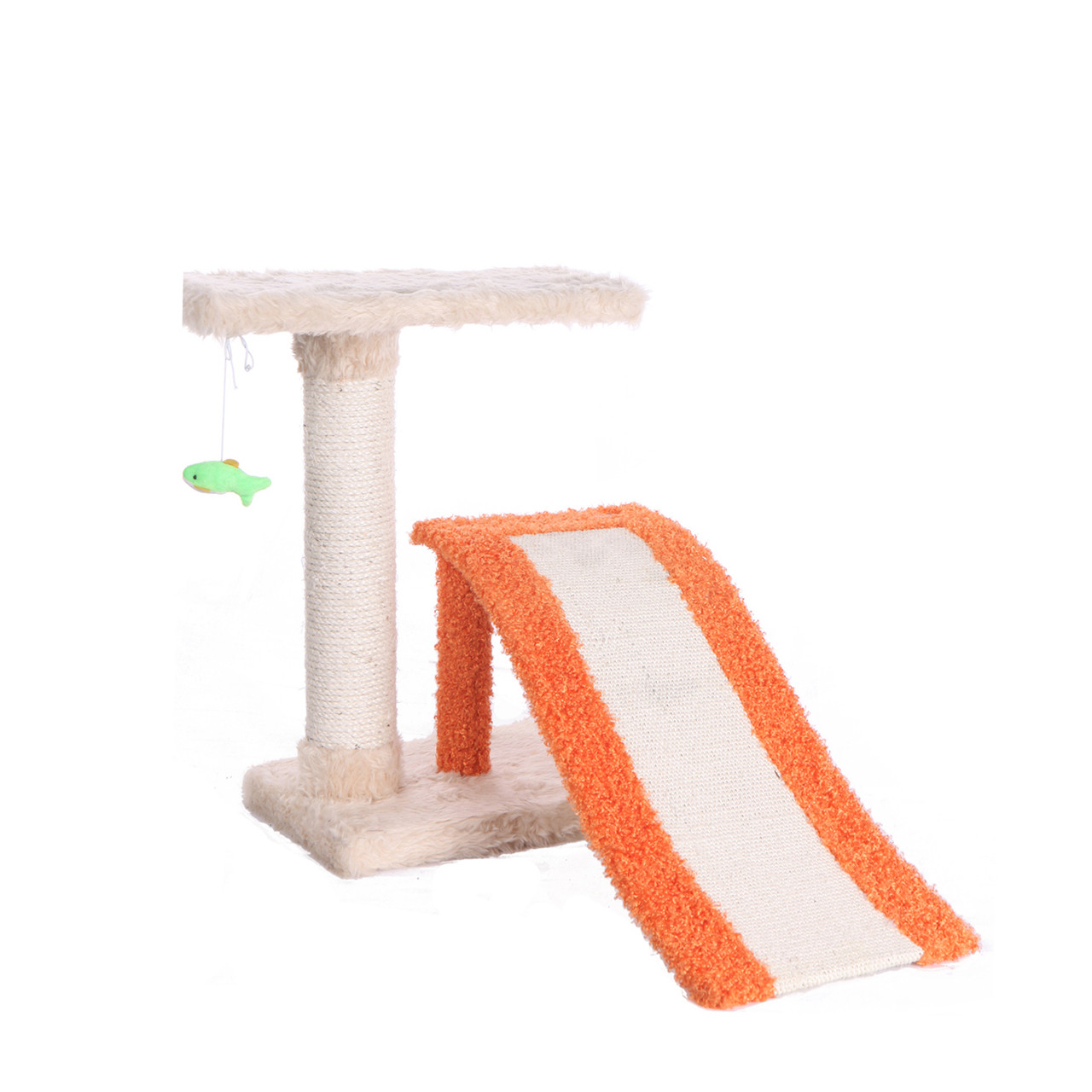 Cat's Dream Two-Level Platform Wood Scratcher W Sisal Carpet Ramp