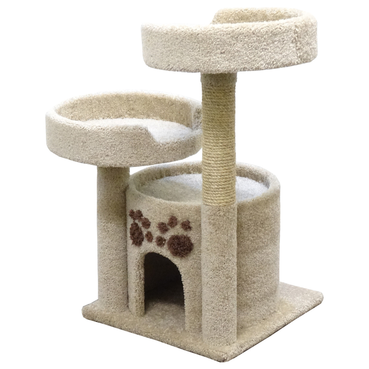 Cat's Choice 34 Inch Condo Triplex ADD all posts in sisal/Brown