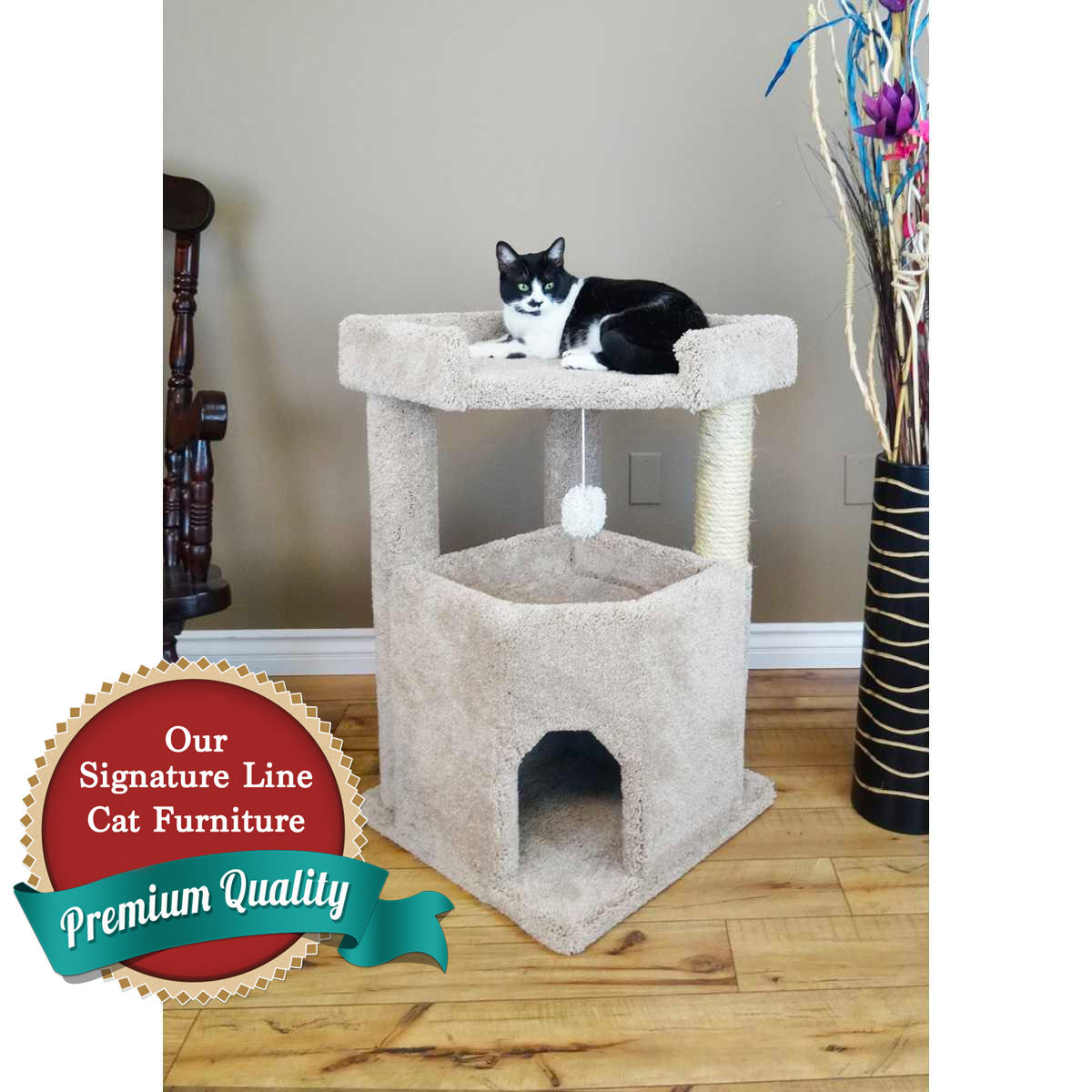 Cat's Choice Corner Condo Palace with Loft ADD all posts in sisal/Beige