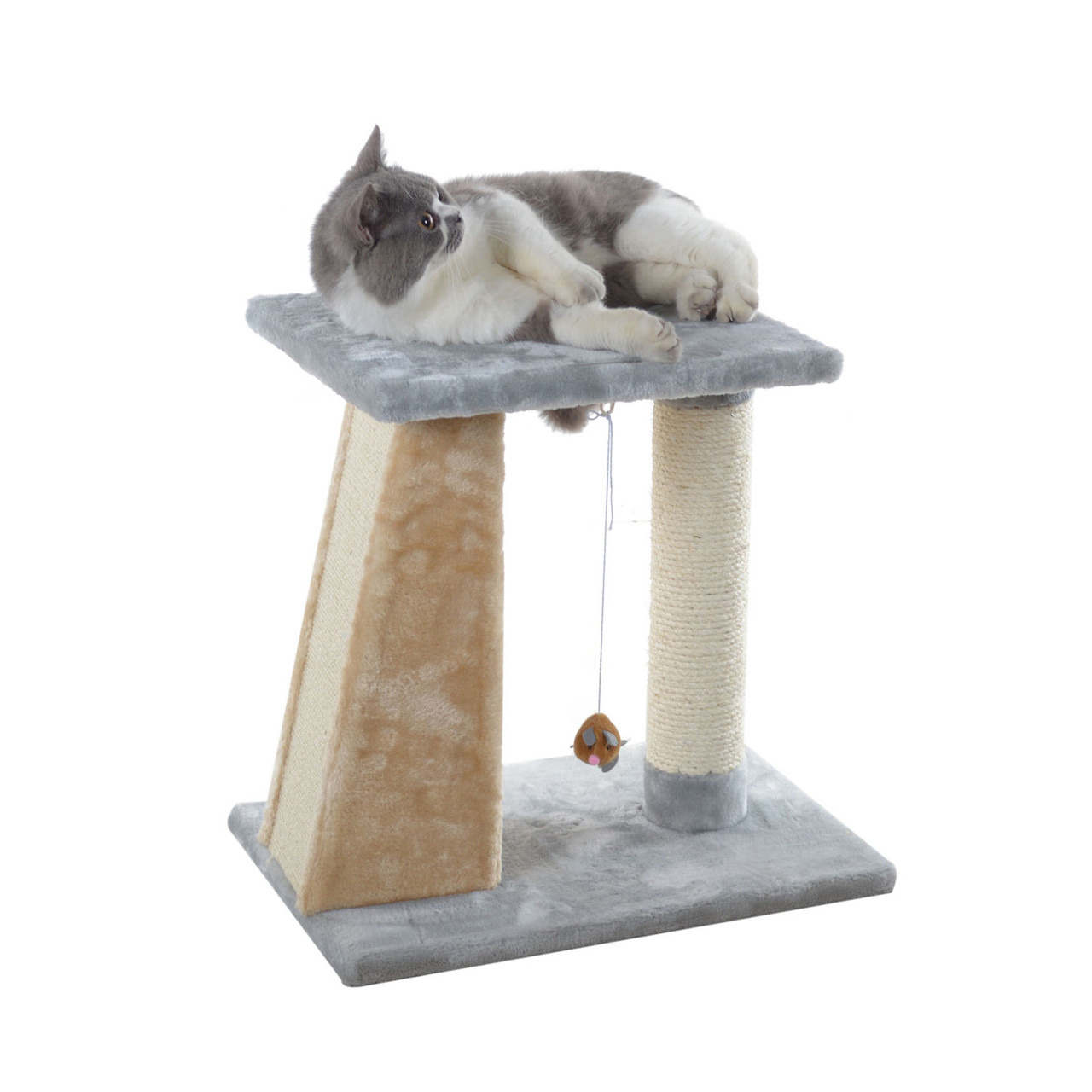 Cat's Dream Two-Level Platform Wood Scratcher W Sisal Carpet Board