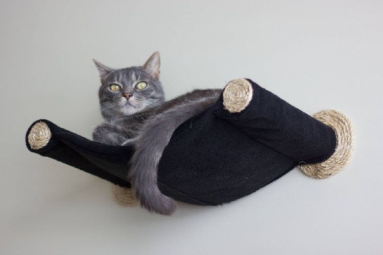 Cat Hammock - Wall Mounted Cat Bed - Black