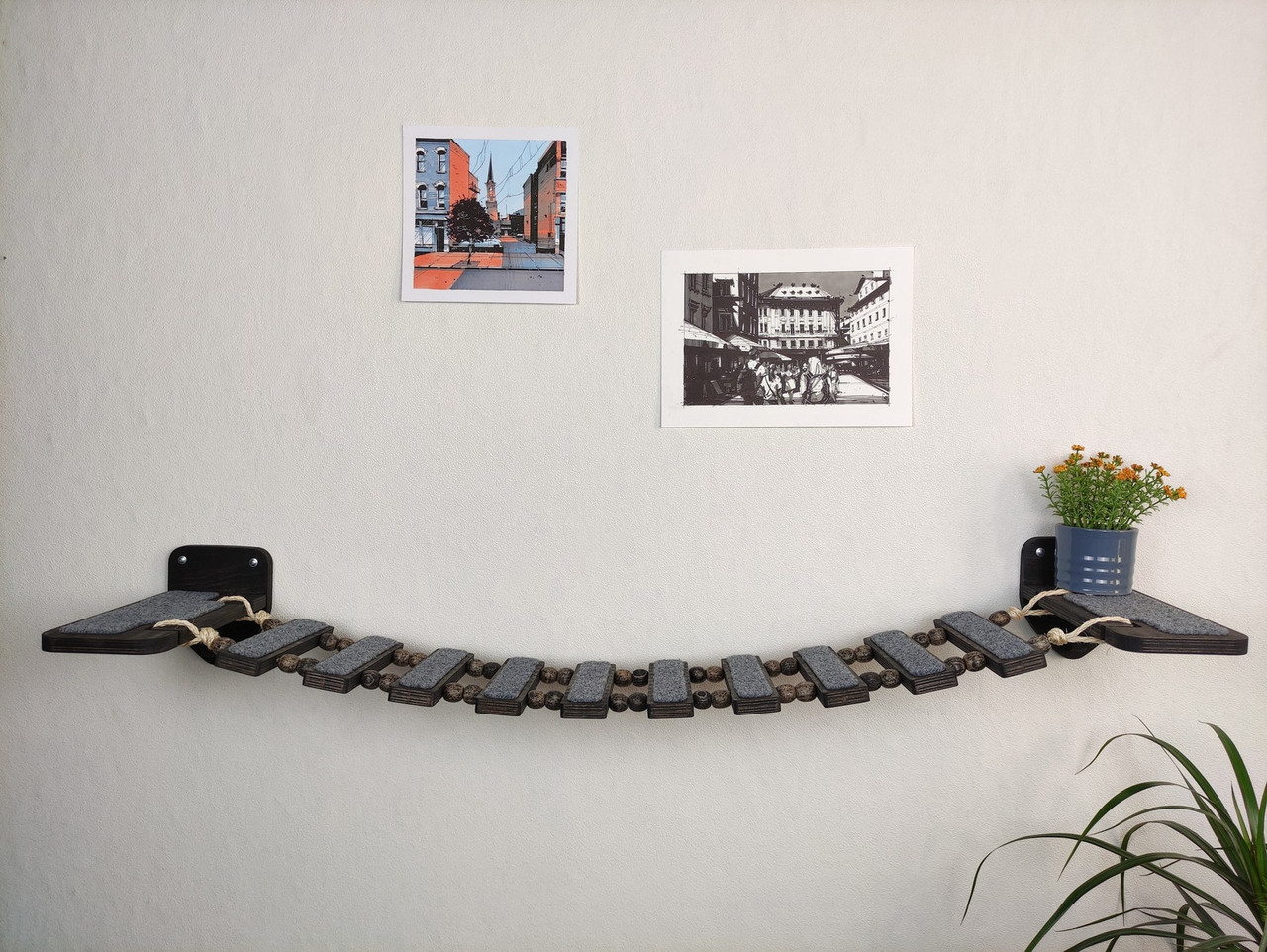 Wall Mounted Cat Suspension Bridge - Single