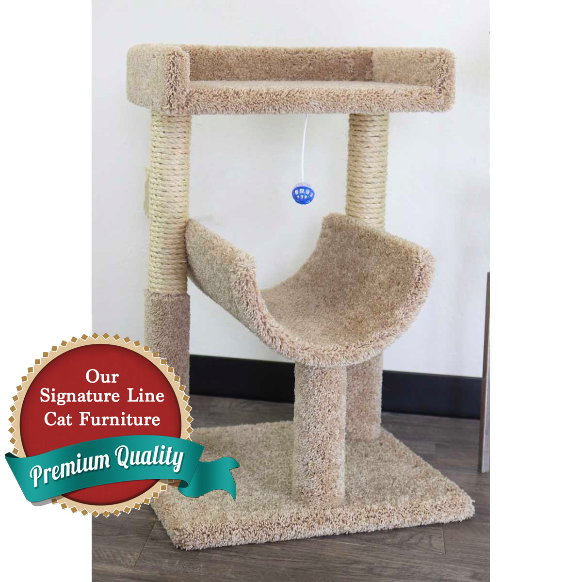 Cat's Choice 30" Cat Tree Window Perch with Scratch Posts ADD all posts in sisal/Beige