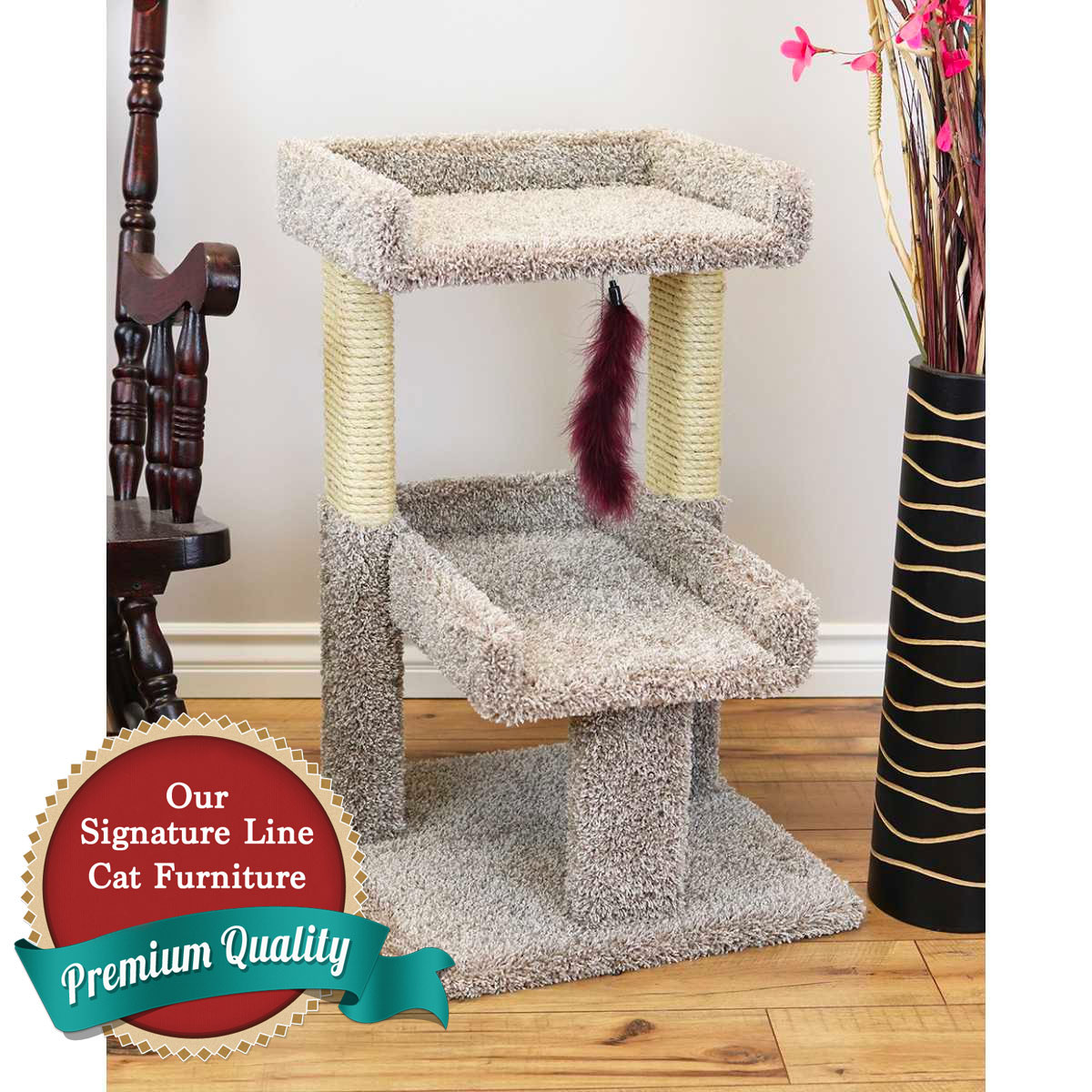 Cat's Choice 32 Inch Double Level Cat Tree ** ADD all posts in sisal/Beige