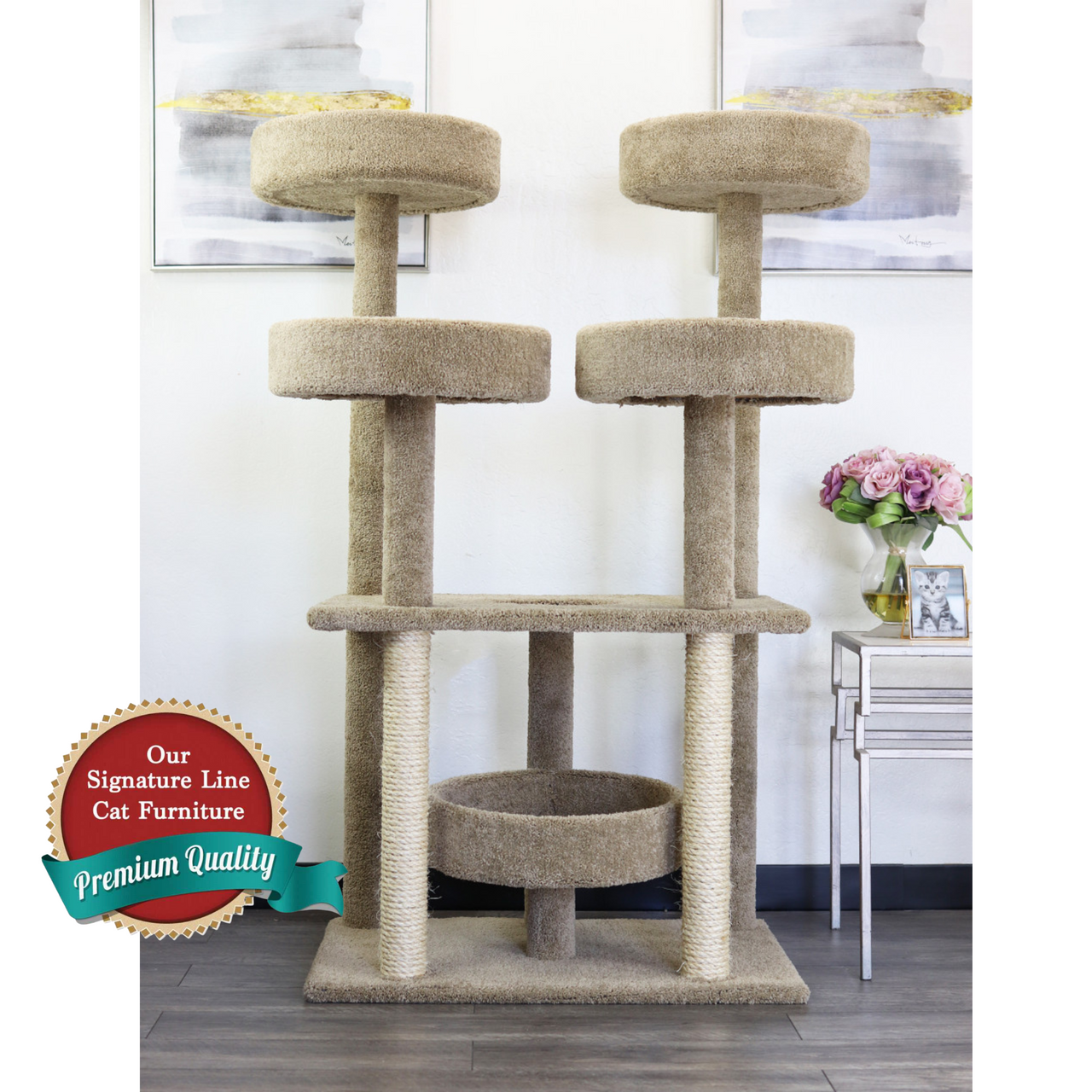 Cat's Choice 55" Cat Tower Castle Gym for BIG Cats ADD all posts in sisal