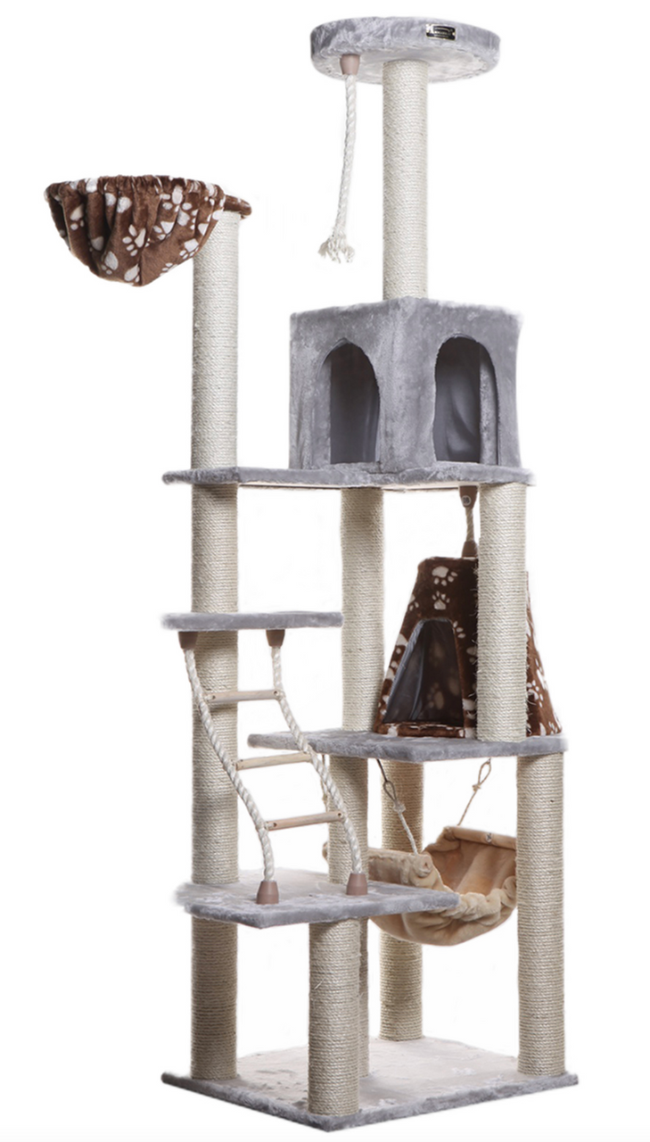 Cat's Dream Cat Climber Play House With Playhouse & Lounge Basket A7802
