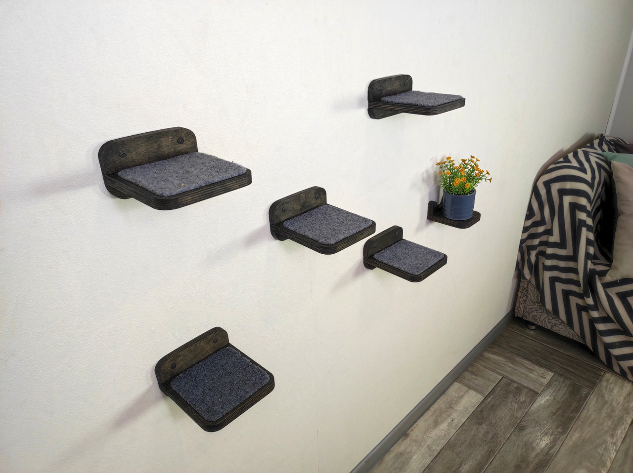 Compact Wall Steps for Cats - Set of 5