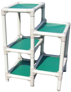 PVC Frame 5 Tier Cat Tree 5 Pads/Smoke/Almond PVC (Indoor Outdoor)
