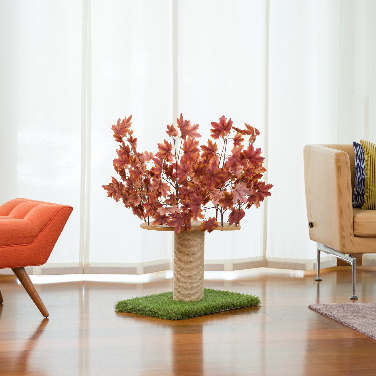 Luxury Cat Tree (Small) with Scratching Post Square Base CT133 - Autumn Plum Purple