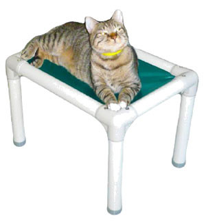 PVC Frame Cat Bed 1 Pad/Royal Blue/Walnut PVC (Indoor Only)
