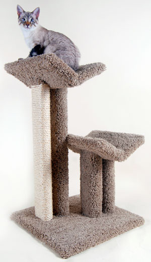 Large V Scratching Post and Perch Tan/Tan