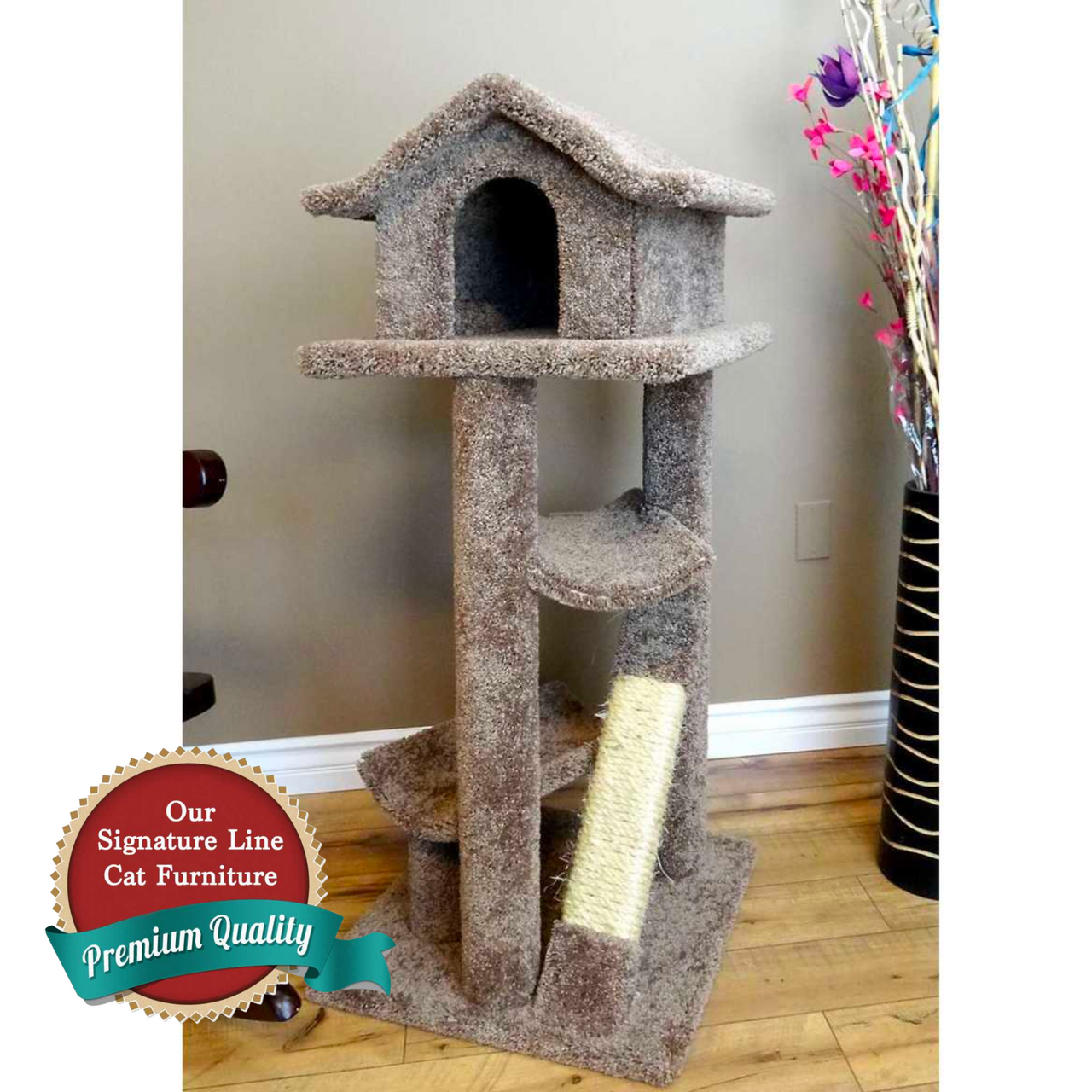 Cat's Choice 5 Perch Pagoda Imperial Palace ADD all posts in sisal/Beige