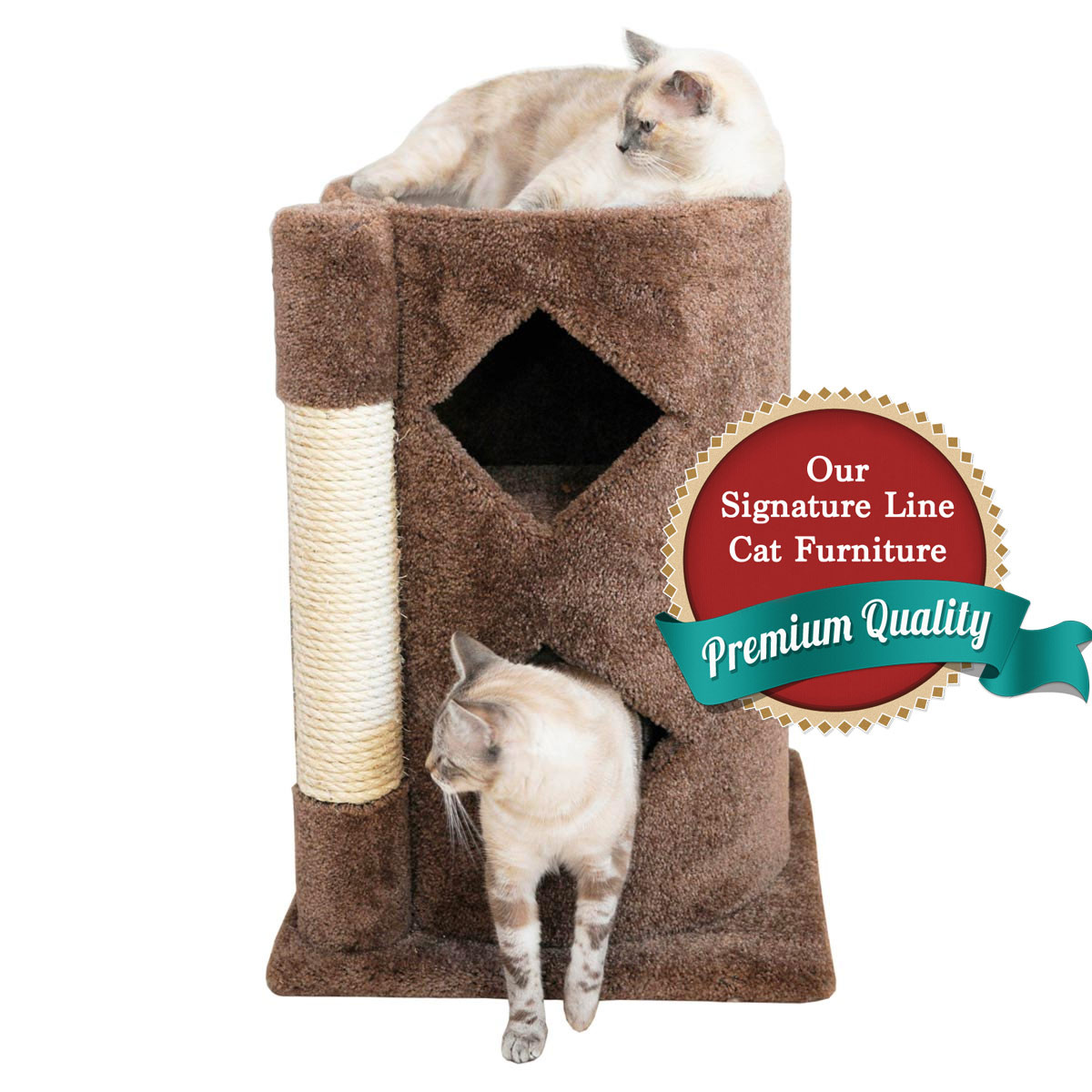 Cat's Choice  29 inch Cat Condo with Sisal Pole Beige