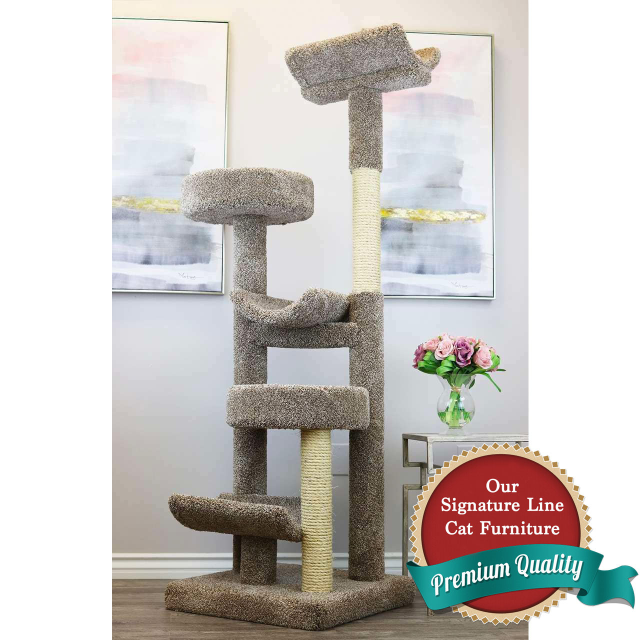 Triple Cradle Cat Tower ADD all posts in sisal