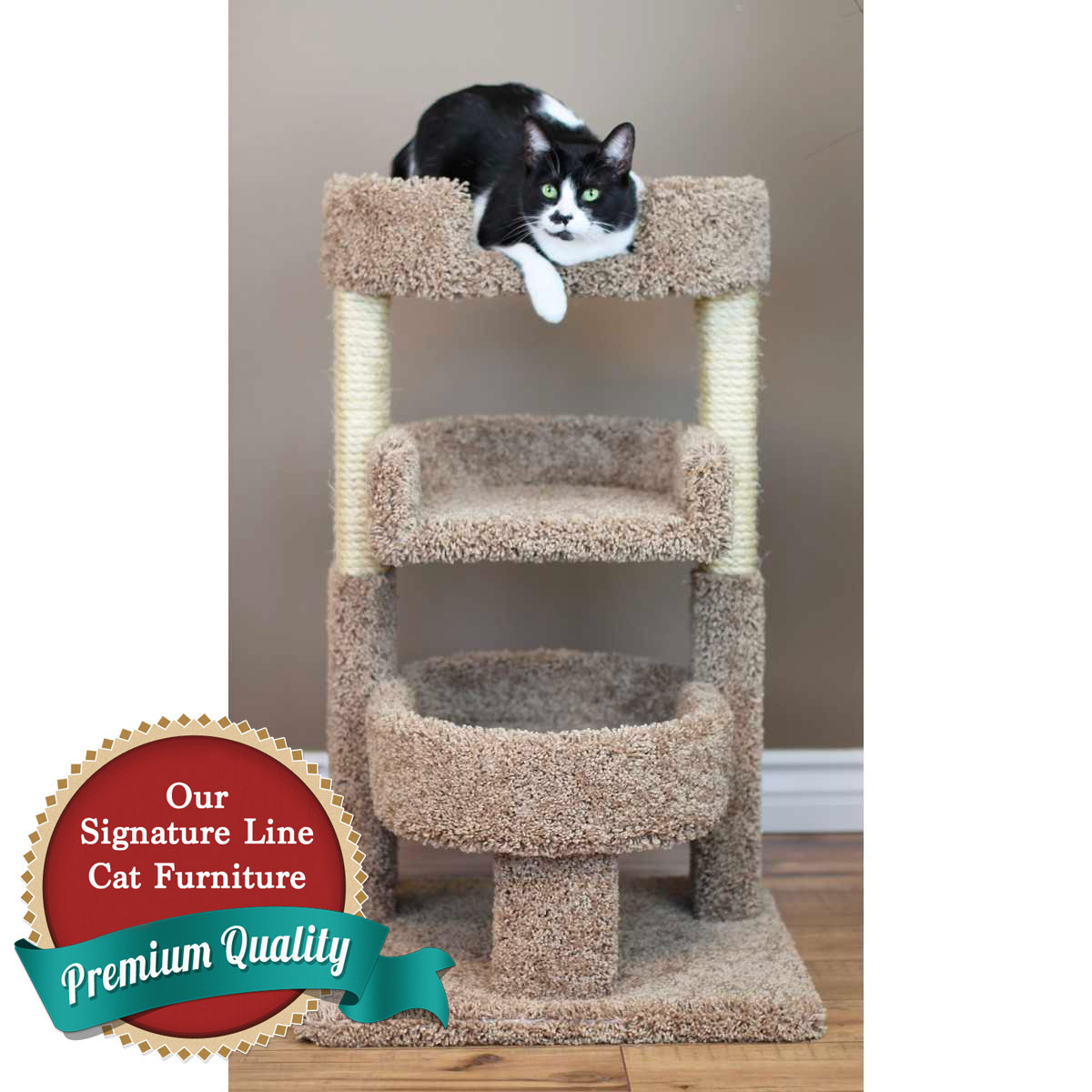 Cat's Choice 3 Level Tub Cat Lounger ALL Posts in Sisal/Beige