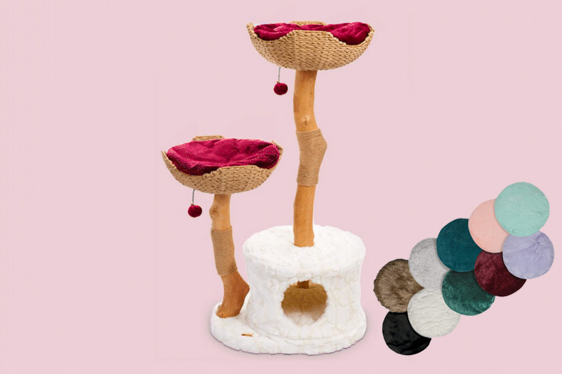 Centralia Re-Imagined Luxury Wood & Woven Cat Tree for Large Cats