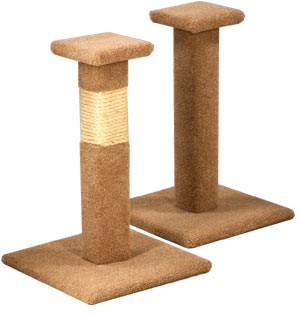 Capped Scratching Post Rope & Carpet/Green/Green