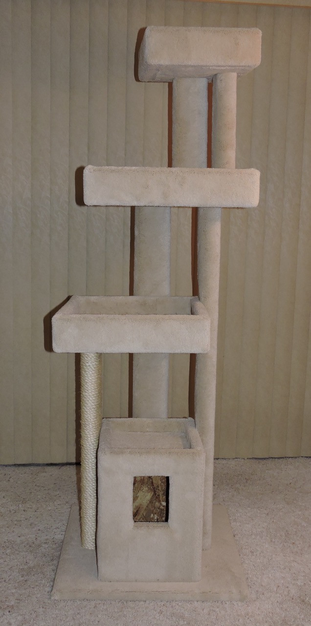 P&P Tall Super Sleeper with Cube Cat Tree Green/Green