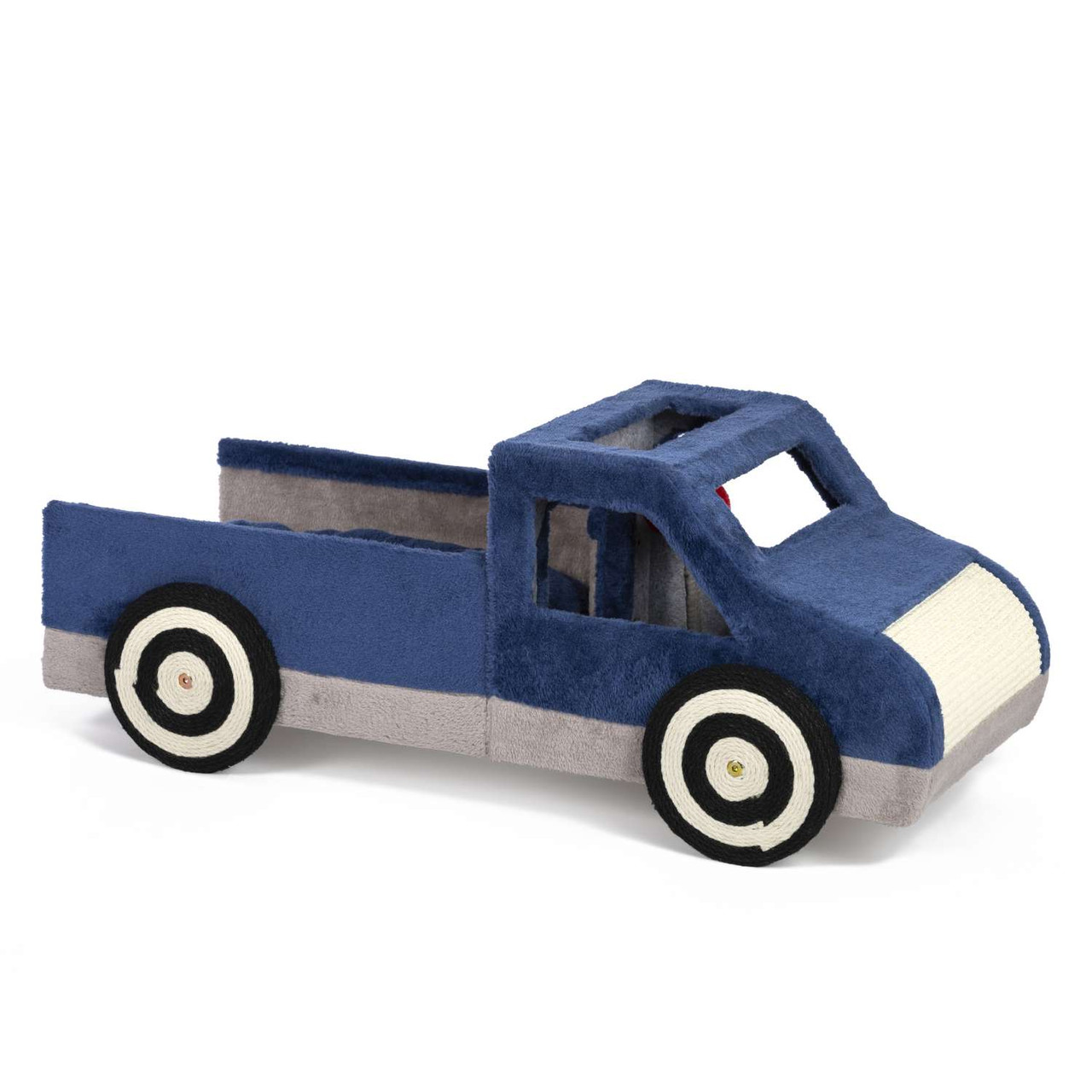 Cozy Blue Pickup Truck Cat Bed and Scratcher