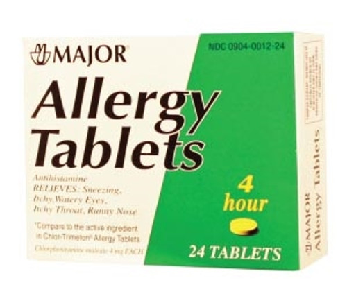 Allergy Tablets, Chlorpheniramine Maleate, 4mg, 4 Hour, 24/box