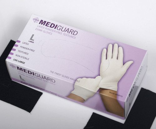 MediGuard® Latex Exam Gloves, Non-Sterile, P/F, Textured, Small