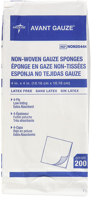 Avant Gauze Non-Woven Non-Sterile Sponges, 4"  x4", 4-Ply