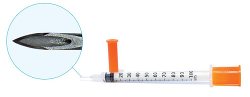 EasyTouch® U-100 Insulin Syringes, 0.5 cc,  29G x ½"