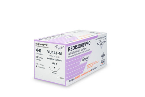 Myco Reli® Pro Redisorb Suture, Undyed, Braided, 4-0, 30", Needle YFS-1